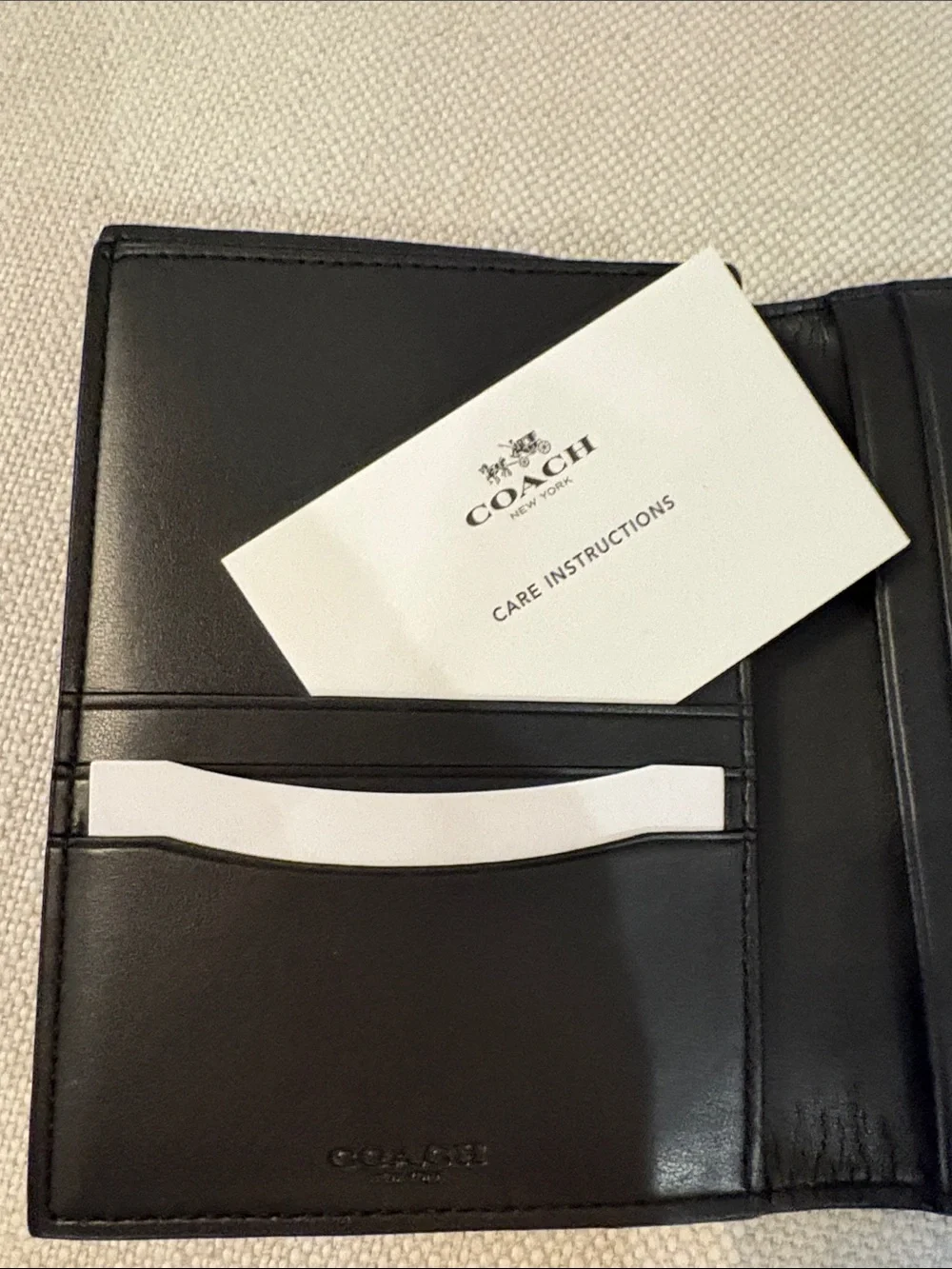 Coach Charcoal & Black Signature Passport Cover